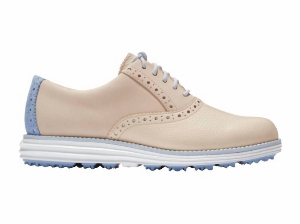 NEW COLE HAAN women's original short wing golf sneaker in ch bleached tan/vista